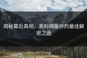 揭秘幕后真相，黑料网是你的最佳解密之选