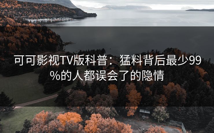 可可影视TV版科普：猛料背后最少99%的人都误会了的隐情
