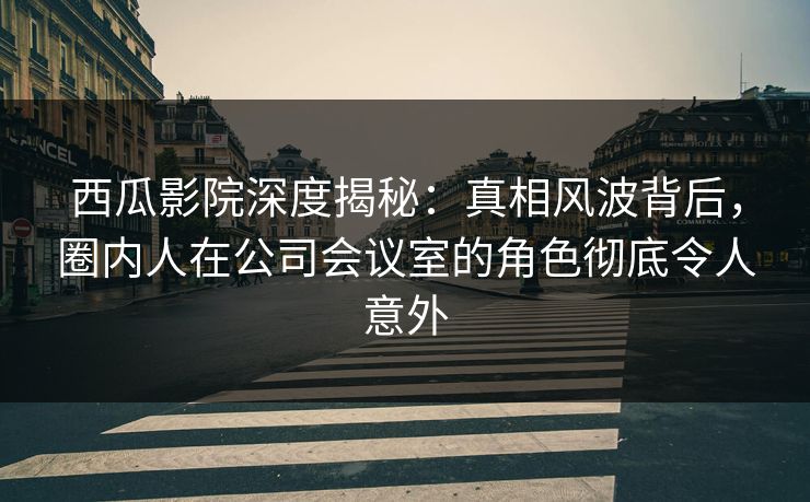 西瓜影院深度揭秘：真相风波背后，圈内人在公司会议室的角色彻底令人意外